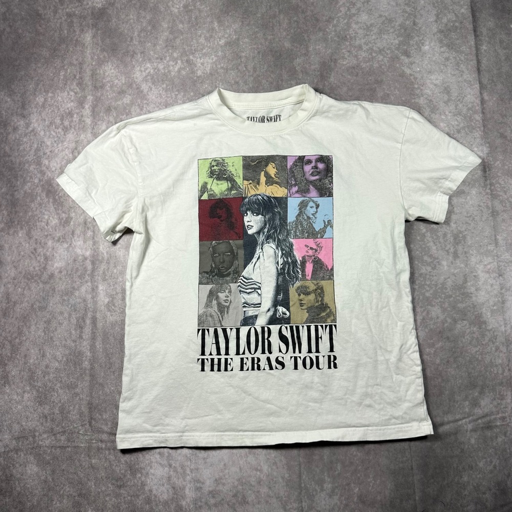 Taylor Swift The Eras Tour 2023 Graphic T-Shirt White Womens Small Concert Merch
